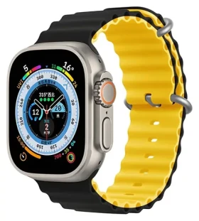 Devia Deluxe Sport6 Řemínek pro Apple Watch 40/41mm černá/žlutá / Řemínek / silikonový / two-tone (6938595381607)