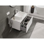 MEXEN/S - Orio koupelnová skříňka pod umyvadlo 80 cm s deskou, 1 šuplík, bílá lesk 91A10-08047-1-BFC00