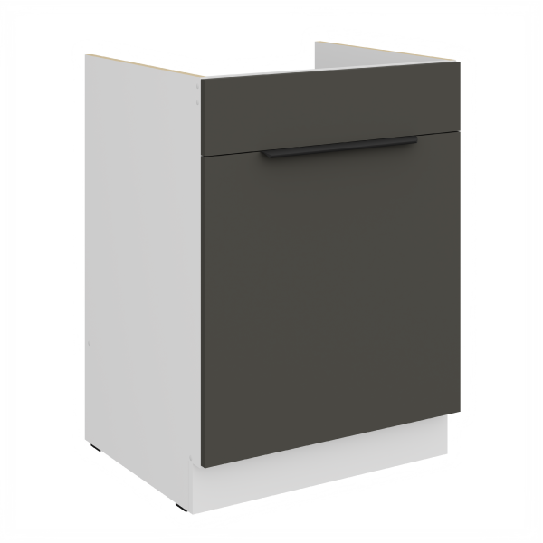 Spodní skříňka pod dřez Aria 60 ZL 1S BB - Premium Box Barva korpusu: Bílá, Barva dvířek: GR - Graphite AFM