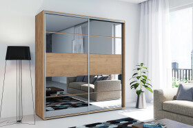 Šatní skříň Ska A6 XL Barva korpusu: Dub - Craft zlatý, Rozměry: 175 cm, Dveře: Dub - Craft zlatý