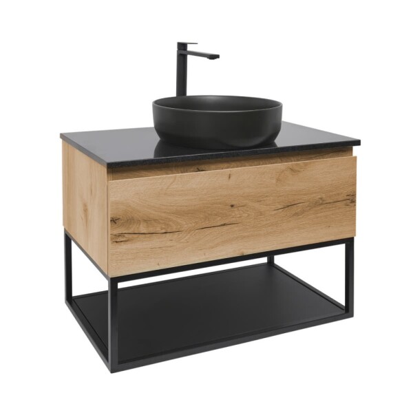 Koupelnová skříňka s umyvadlem SAT B-Way 79x30x45 cm dub BWAY80OAKTKFUB BWAY80OAKTKFUB
