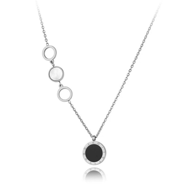 Ocelový náhrdelník Niamh - chirurgická ocel, Stříbrná 41 cm + 5 cm (prodloužení)