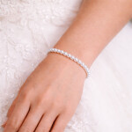 Náramek s bílými perlami a zirkonem - chirurgická ocel, Zlatá 16 cm + 3 cm (prodloužení) Bílá