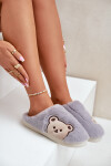 Dámské chlupaté pantofle s medvědem šedé Fiorinella 40/41