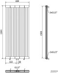 MEXEN - Waco otopný žebřík/radiátor 1544 x 694 mm, 2209 W, černý W217-1544-694-00-70