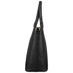 Trendy dámská kožená kabelka do ruky Rosalyn, černá