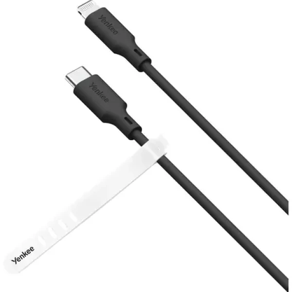 YENKEE YCU 635 BK SILIC Kabel USB-C (M) - Lightning (M) 1.5m černá / 27W / 480Mbps (8590669356911)