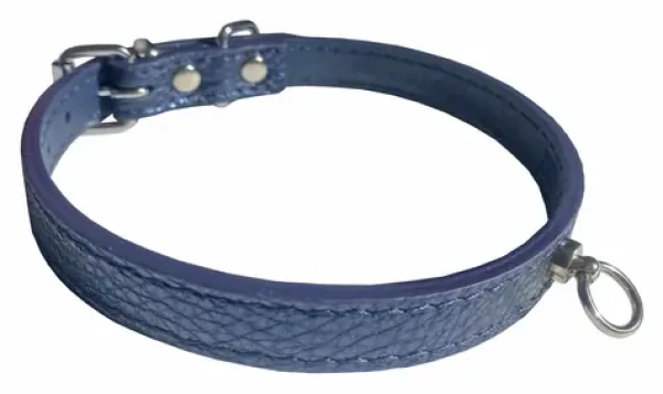 HUHUBAMBOO Obojek Metal modrý L / Pro chrty / 16 mm x 31-37 cm / Hovězí kůže (355449)