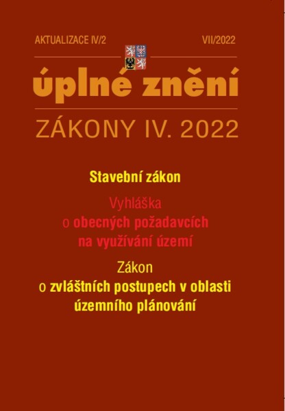 Aktualizace IV/2 2022 – stavební zákon, územní plánování