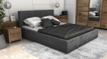 FRONTI Postel LINCOLN 180x200 tmavěšedá s úložným prostorem - manšestr - LINCOLN 90