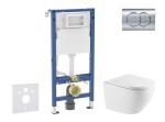 GEBERIT - Duofix Set předstěnové instalace, klozetu Oudee a sedátka softclose, tlačítko Delta01, lesklý chrom SANI11CA1166