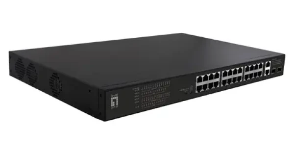 LevelOne FGP-2831 / Switch / 24x FE PoE+ / 2x GE / 2x SFP / 390W / 19" / Neřízený (FGP-2831)