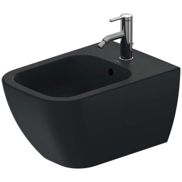 DURAVIT - Happy D.2 Závěsný bidet, 365x540 mm, otvor pro baterii, anthracite mat 2258151300