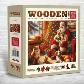 WOODEN CITY Dřevěné puzzle Santa a přátelé