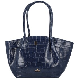 Luxusní dámská koženková kabelka na rameno Moiry, tmavě modrá