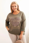 Dámská mikina Plus Size s kapucí a potiskem, grafitová UNI