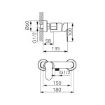 NOVASERVIS - Sprchová baterie bez příslušenství 150 mm Nostris, černá BNS7BL