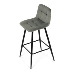 Židle barová, zelená látka, čtyřnohá kovová podnož, černý mat