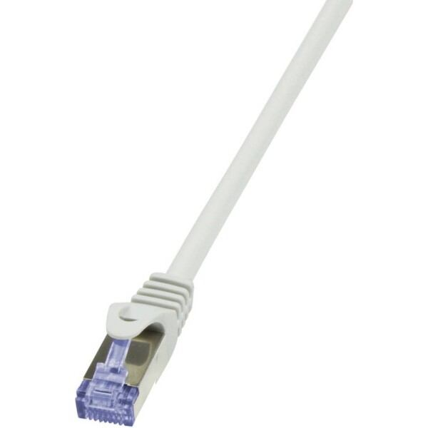 LogiLink CQ4052S RJ45 síťové kabely, propojovací kabely CAT 6A S/FTP 2.00 m šedá pozlacené kontakty, samozhášecí, s ochranou 1 ks