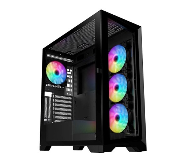 VeinX case GL29AL-BK, ATX, Průhledná bočnice, 4x 120mm ARGB Fan, ARGB Hub, Černá EDF_1208447