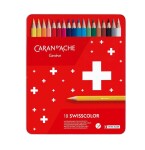 Caran D'ache Swisscolor akvarelové pastelky 18 barev, plechová