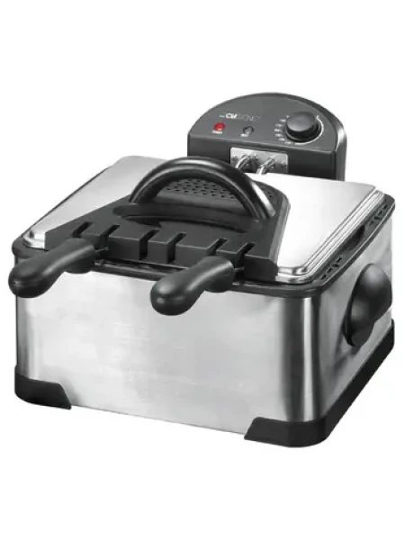 Clatronic FR 3195 / fritovací hrnec / 2 fritovací koše / 2000 W / 4L / objem 2 kg / nerez / černá (FR 3195)