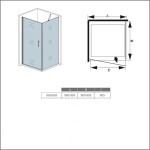 H K - Čtvercový sprchový kout MELODY A1 90 cm s jednokřídlými dveřmi včetně sprchové vaničky z litého mramoru SE-MELODYA190/SE-ROCKY-90SQ