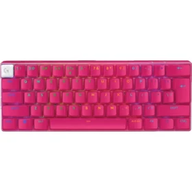 Logitech G PRO X 60 Lightspeed GX Brown magenta / Bezdrátová herní klávesnice / 60% / US layout / 2,4 GHz Bluetooth (920-011949)