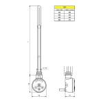 AQUALINE - Elektrická topná tyč s termostatem, 600 W, bílá TMG303