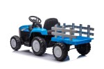 Mamido Dětský elektrický traktor s vlečkou Farm 24V 2x45W EVA kola modrý