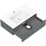 MEXEN/S - Rivel koupelnová skříňka 80 cm s umyvadlem Otis, 1 šuplík, reliéf , grafit mat/bílá mat 91A20-08023-1-BF66-W18M01
