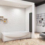 H K - Vanová zástěna pětidílná V5 120, černá, čiré sklo SE-V5120B