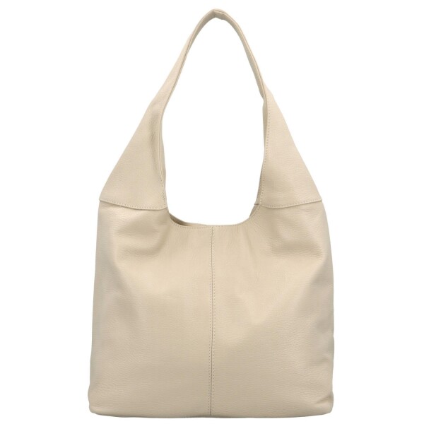 Trendy kožená dámská kabelka na rameno Betania, krémová