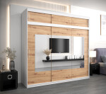 Šatní skříň Abi To s nástavcem Barva korpusu: Dub Sonoma, Rozměry: 150 cm, Dveře: Černá