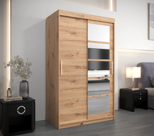 Šatní skříň Abi Ro1 Barva korpusu: Dub artisan, Rozměry: 100 cm, Dveře: Dub artisan