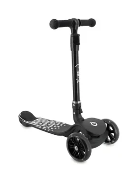 MOMI Koloběžka SAN černá / Tříkolová balanční / LED kolečka / skládací rám / od 3 let (HULA0016)