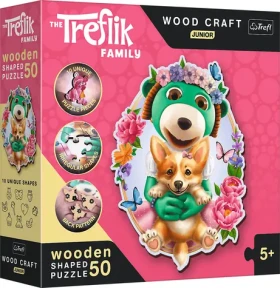 Trefl Wood Craft Junior - Puzzle - Šťastní treflíci