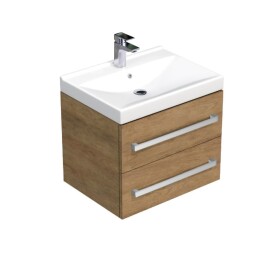 Koupelnová skříňka s umyvadlem SAT Cube Way 60x53x46 cm dub Hickory CUBE46602DHVER CUBE46602DHVER
