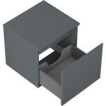 MEXEN/S - Rivel koupelnová skříňka pod umyvadlo 50 cm s deskou, 1 šuplík, reliéf , grafit mat 91A20-05047-1-BFC66