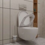Kielle - Oudee WC štětka nástěnná s držákem, matné sklo/chrom 40502000