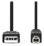 NEDIS USB 2.0 kabel černý / Kabel USB / USB-A - USB-B / k tiskárně / 2 m (CCGL60100BK20)