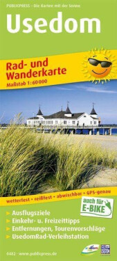 Usedom 1:60 000 cyklistická turistická mapa