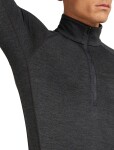 Pánské merino tričko s dlouhým rukávem ICEBREAKER Mens 260 ZoneKnit LS Half Zip, Jet Heather velikost: M