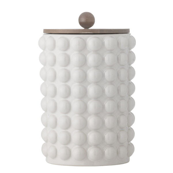 Bloomingville Keramická dóza Madge White 2550 ml, bílá barva, keramika