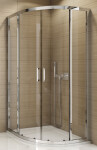 SanSwiss TOPR550805007 Sprchový kout čtvrtkruhový 80×80 cm, aluchrom/sklo