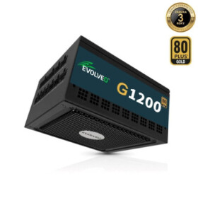 EVOLVEO G1200, zdroj 1200W, 80+ GOLD, ATX 3.1, aPFC, 140 mm ventilátor, plně modulární, záruka 3 roky, černý EDF_547266
