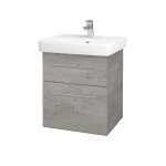Dřevojas - Umyvadlová skříňka Q MAX SZZ2 55 - D01 Beton / Úchytka T01 / D01 Beton 67512A