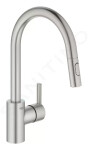 GROHE - Feel Dřezová baterie s výsuvnou sprškou, supersteel 31486DC1