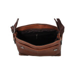 Jednoduchá koženková crossbody taška Enzo, hnědá