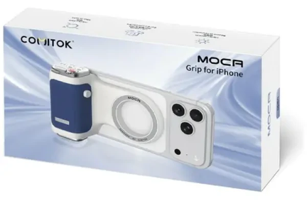 Comitok Moca modrá / Fotografická rukojeť pro iPhone / MagSafe / stabilizace fotografování (Moca_navy)